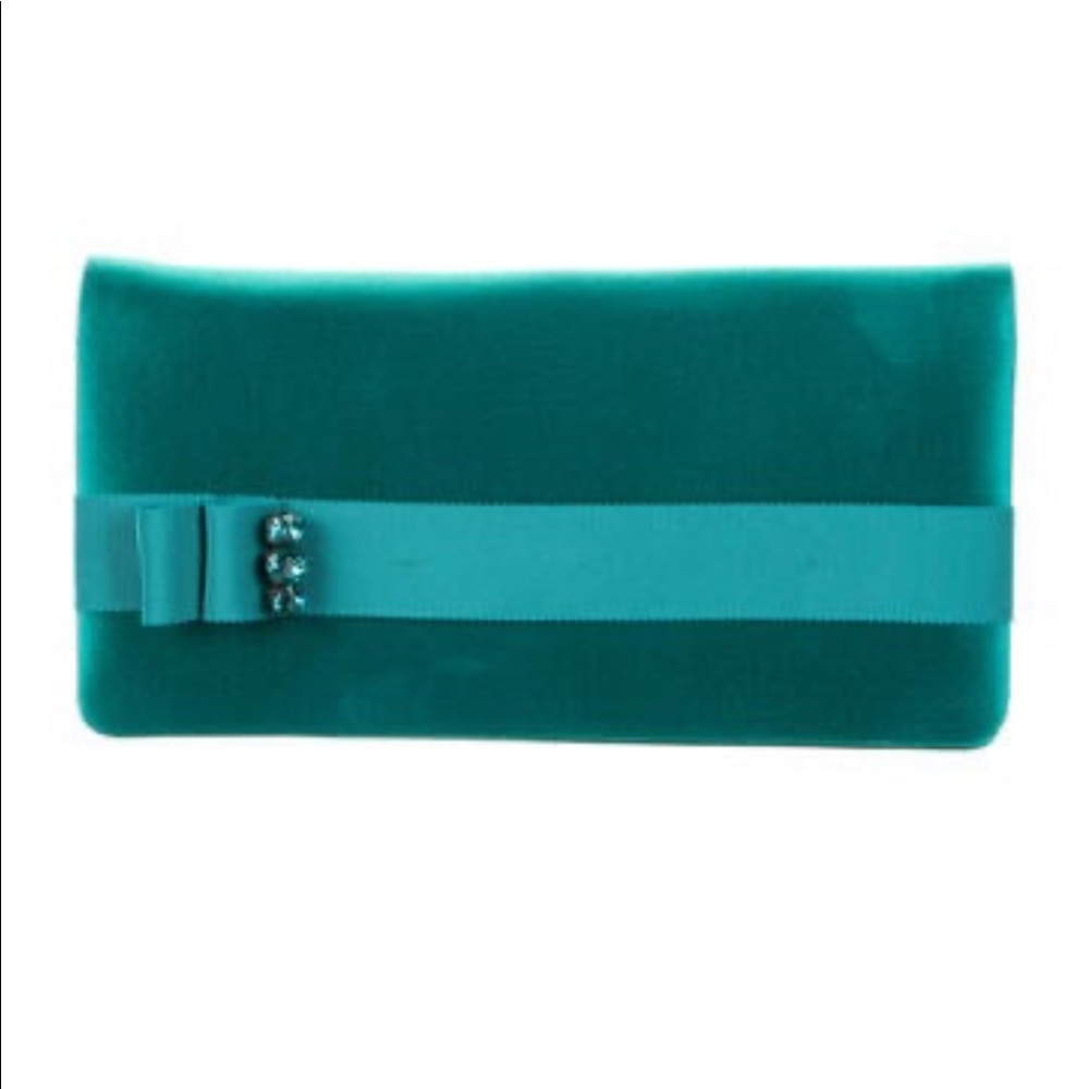 Jenny Packam Teal Satin Pouch never worn
